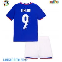Camisa de time de futebol França Olivier Giroud #9 Replicas 1º Equipamento Infantil Europeu 2024 Manga Curta (+ Calças curtas)